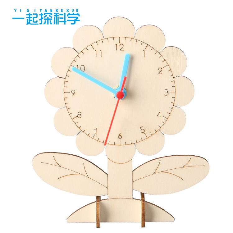 Creative Diy Handmade Material Bag Clock Model Elementary School Students Know Time Clock Teaching Aids Technology Small Production