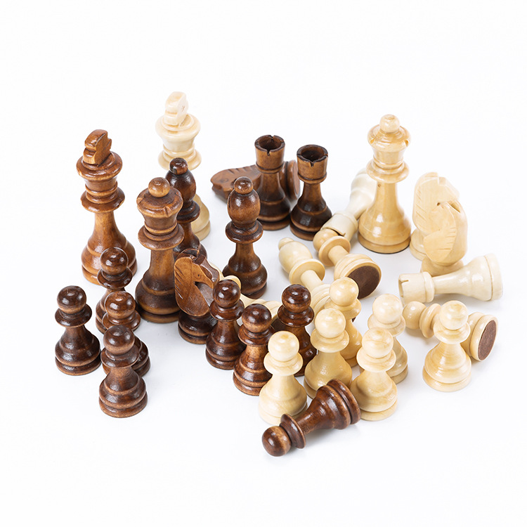 木头游戏棋子木制人形国际棋子木质棋子儿童智力跳棋木制玩具