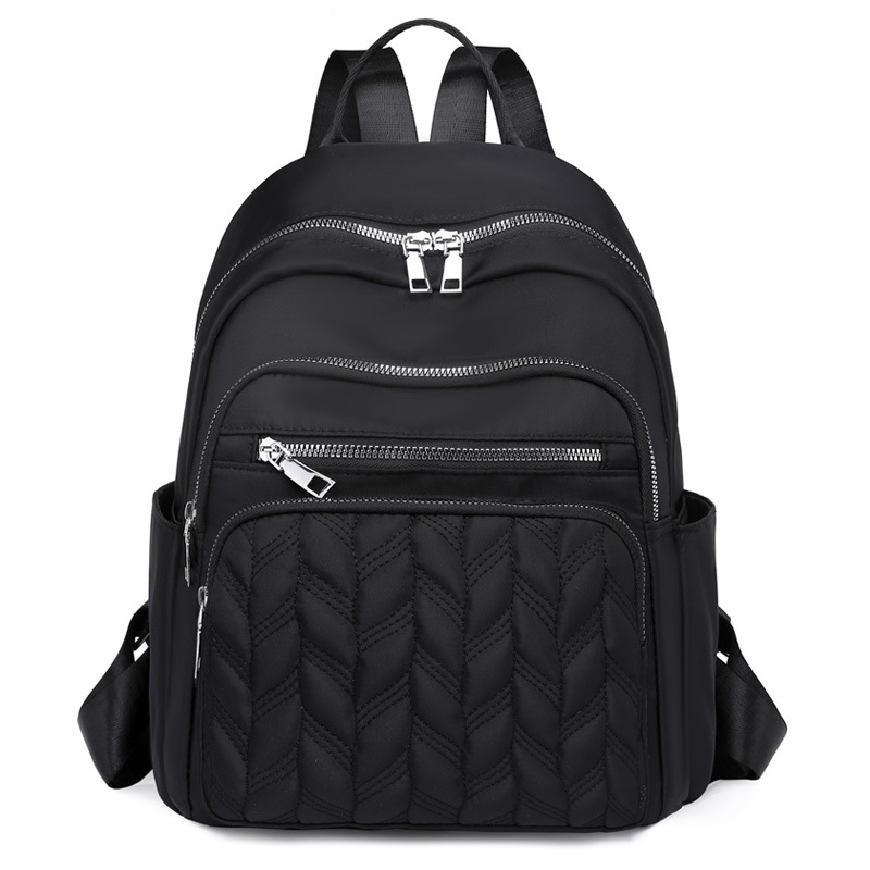 New Oxford cloth large-capacity backpack, fresh and simple, female student backpack, water-resistant multi-compartment schoolbag wholesale Item Picture