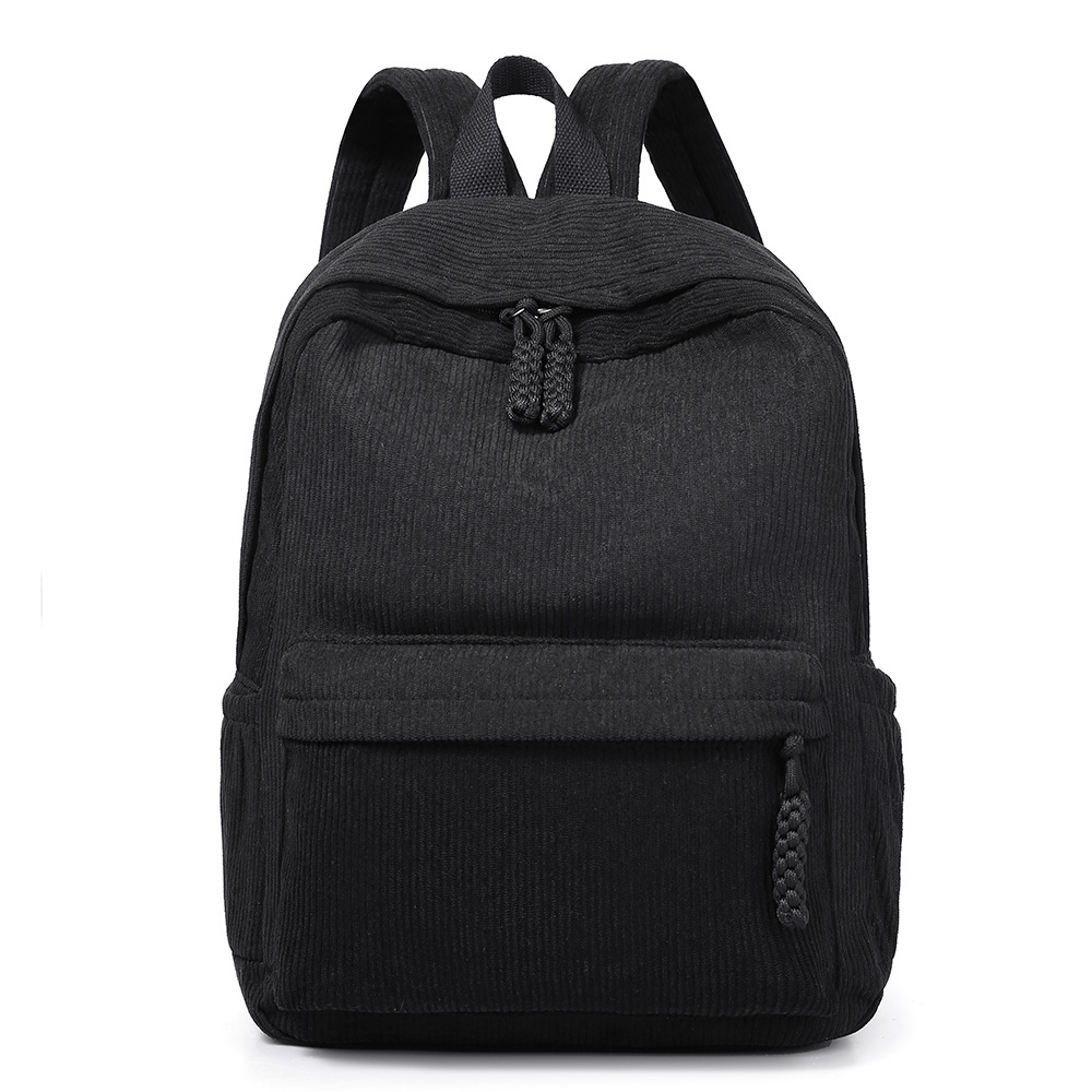Primavera nueva mochila pequeña de pana mujer 2024 nueva mochila universitaria casual versátil gran capacidad de viaje Item Picture