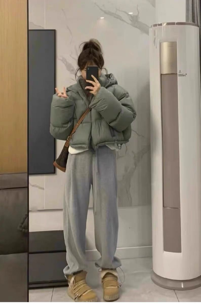 短款羽绒服女2025新款韩版小个子高腰加厚宽松面包服白鸭绒冬外套详情9