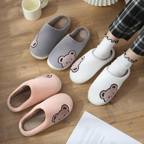 New lovers cotton slippers female home warm non-slip plush slippers lovely cartoon indoor home slippers wholesale