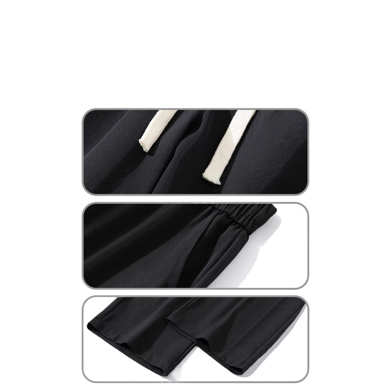 Casual pants, men's summer thin ice silk straight-leg pants, men's quick-drying pants, men's trendy sportswear pants, men's long pants Item Picture