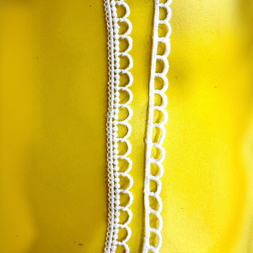 Milk thread barcode water-soluble embroidery lace, lace hollowed-out three-dimensional embroidery, chanel-style coarse-spun clothing accessories details Picture