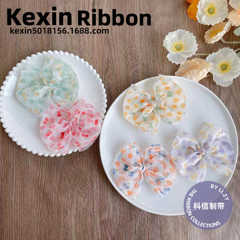 12Cm Snow Gauze With Love Small Cherry Handmade Diy Hair Accessories Bow Material Clothing Straw Hat Accessories Application Scenario