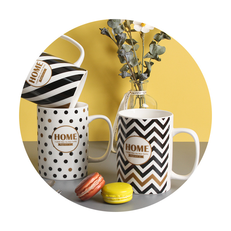 Manufacturers Directly For The New Polka Dot Line Ceramic Cup Home Coffee Cup European Mug Support Processing Customization Item Picture