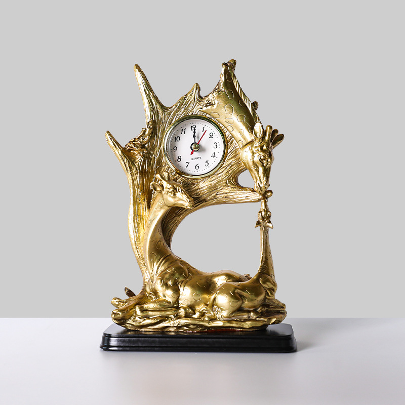 Nordic Light Luxury Creative Resin Animal Clock Clock Home Porch Living Room Retro Wine Cabinet Tv Cabinet Decoration Specification drawing