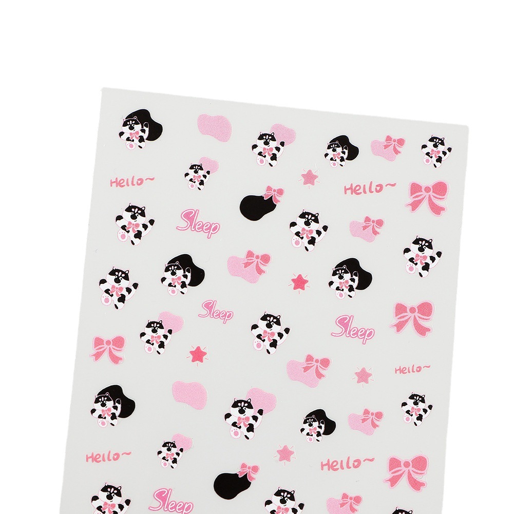 Rose Nail Day Tie Glue Cute Nail Sticker 5D Nail Sticker Cartoon Series Item Picture