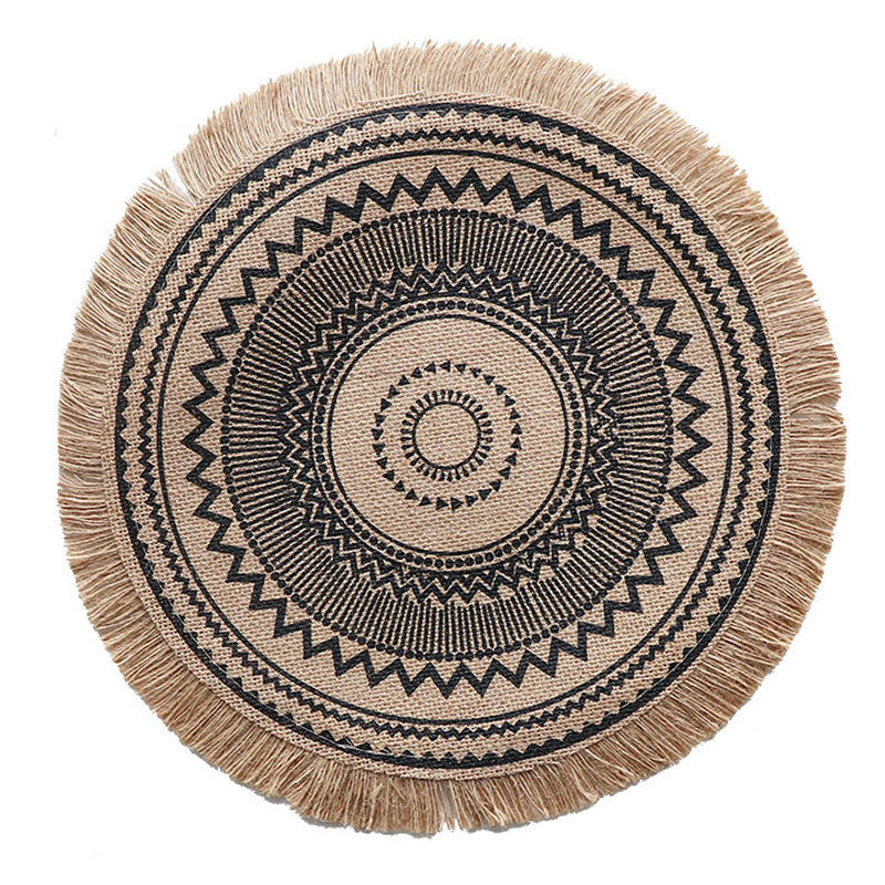 Multi-tassel jute placemat