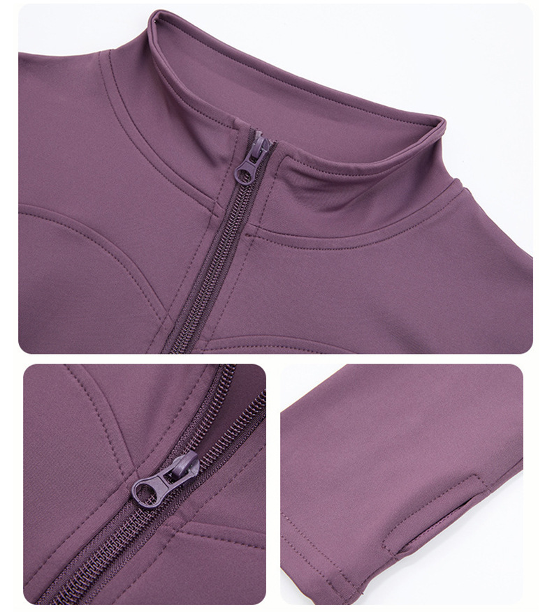 新款防晒防紫外线修身高弹瑜伽服健身跑步长袖外套宽松显瘦运动服详情16