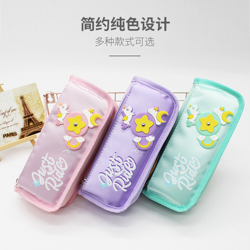 Pen Bag Female Double-Layer Large Capacity Ins Pencil Case South Korea Cute Girl Heart Revolving Pencil Case Elementary School Pencil Case details Picture
