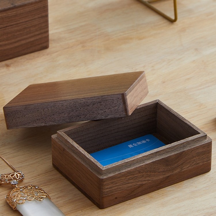 Black walnut wood box with lock seal storage box, wooden box, desktop storage box, household solid wood storage box Application Scenario