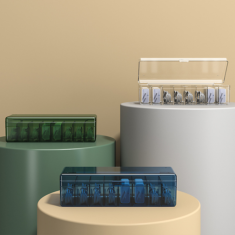 Light luxury desktop data cable storage box, light luxury multi-functional compartments organization box, card storage box, Planet card storage details Picture