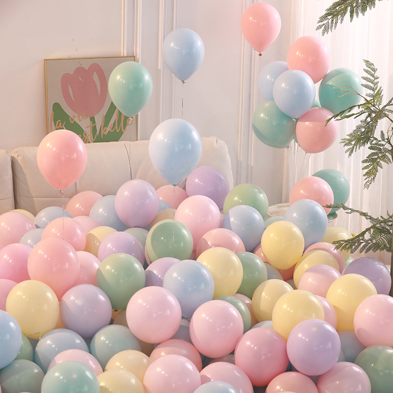 跨境5寸10寸12寸18寸马卡龙气球婚房装饰周岁宴生日派对气球
