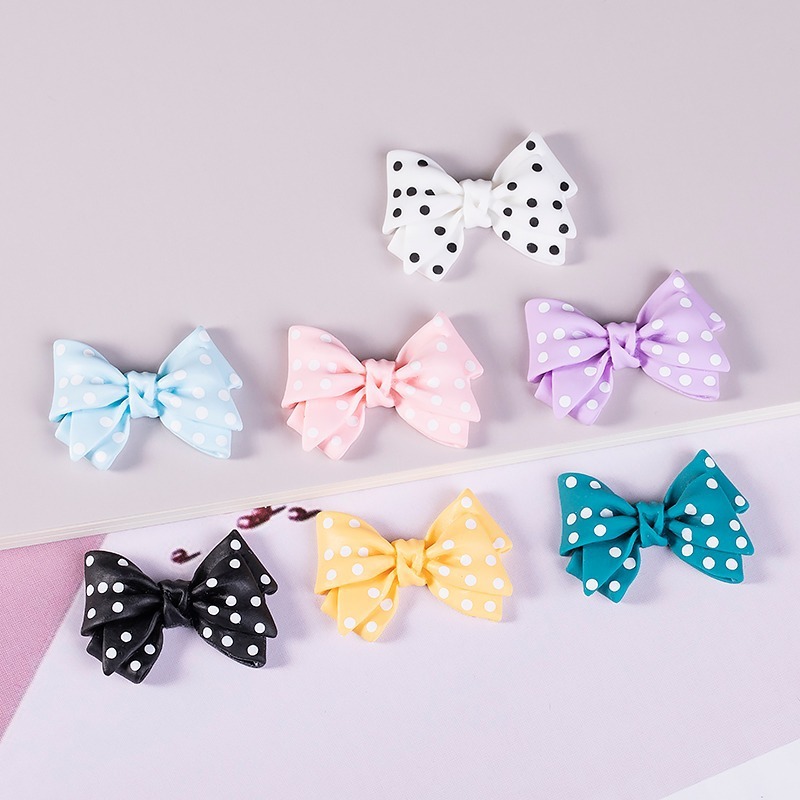 New resin accessory polka dot bow tie diy cream glue phone case patch bow tie hairpin accessory material