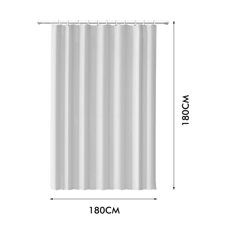 Wholesale Solid Color Peva Shower Curtain Waterproof Thickened Bathroom Bathroom Shower Curtain Free Punch Hook Item Picture