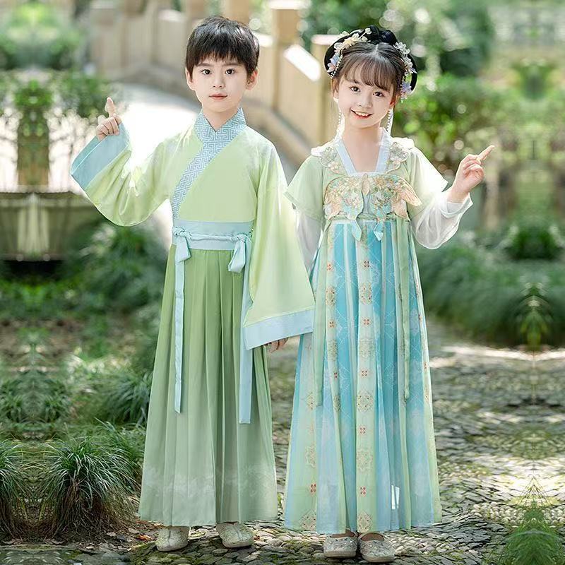 National trendy hanwear chicos 2025 nuevos modelos niñas niños moda antigua escuela de otoño moda antigua guapo tang dress show wear primavera y otoño Specification image
