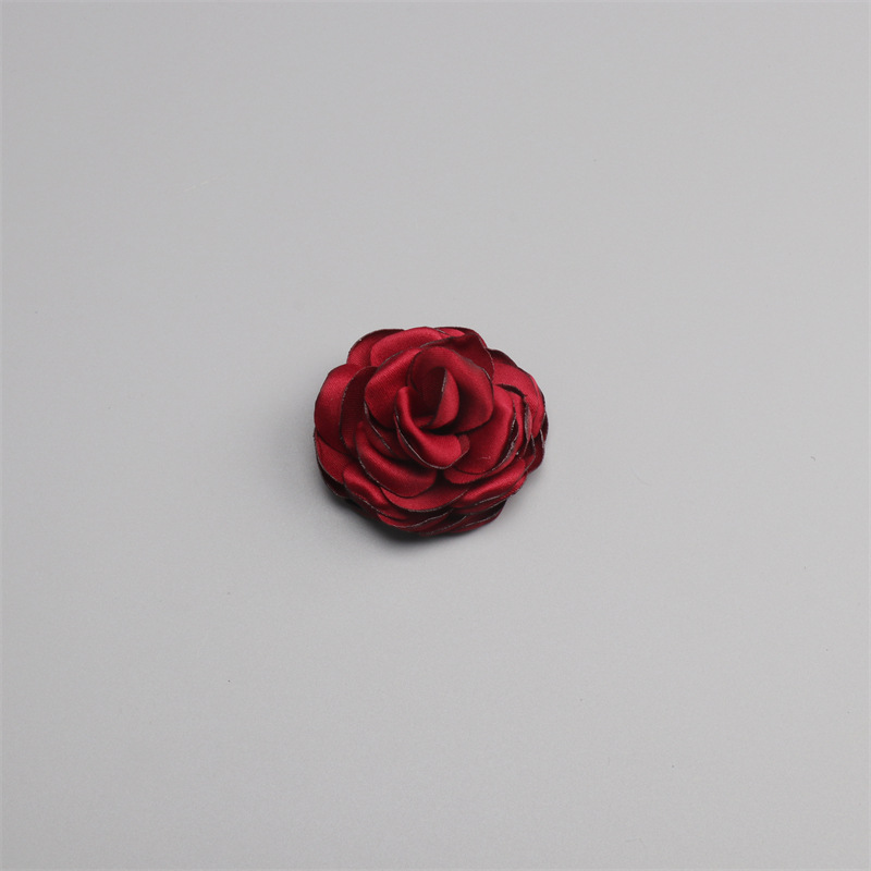 Korean Version Burnt Edge Flower Ironing Edge Rose Diy Handmade Shoe Flower Headdress Flower Clothing Accessories Accessories Camellia Flower Accessories Application Scenario