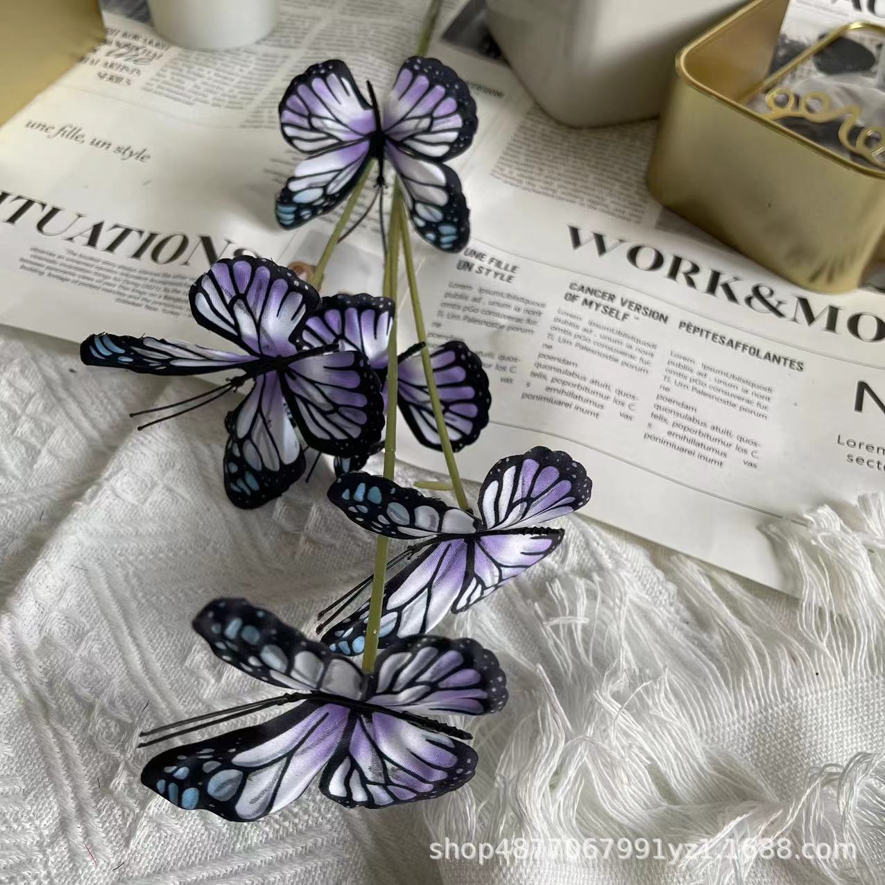 5 Head Simulated Flower Butterfly 3D Printing Internet Celebrity Decoration Creative Garden Venue Layout Garden Flower Arrangement Application Scenario