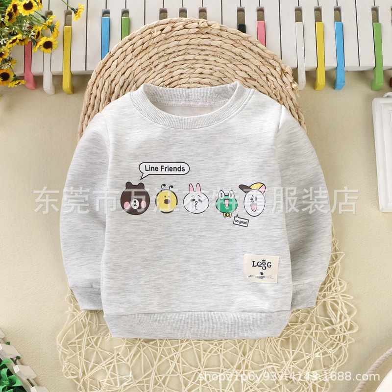 Estilo otoño-invierno ropa infantil manga larga cuello redondo sudadera stand de piso de fábrica al por mayor stock final menos de 5 $ropa infantil liquidación Application Scenario