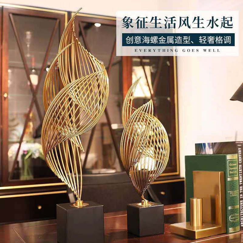 Wholesale of European-style creative and light luxury living room ornaments, TV cabinets, wine cabinets, entrance hall home art decorative metal ornaments