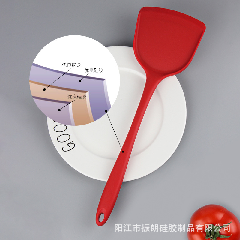 Silicone spatula full package, silicone Chinese-style spatula non-stick pan, stir-frying pan, thick 105g silicone Chinese-style spatula in stock Specification image