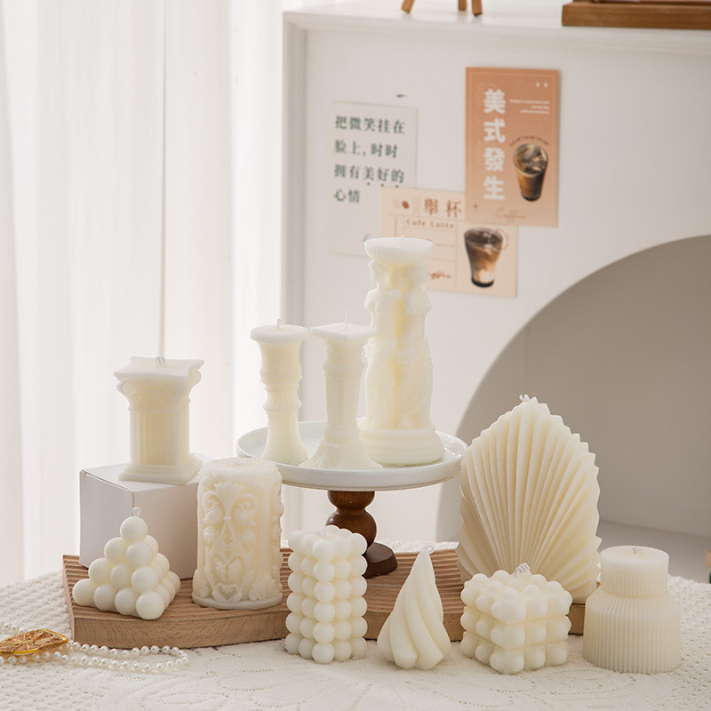 新款造型几何柱蜡香薰蜡烛跨境ins家居摆饰拍摄道具结婚伴手礼