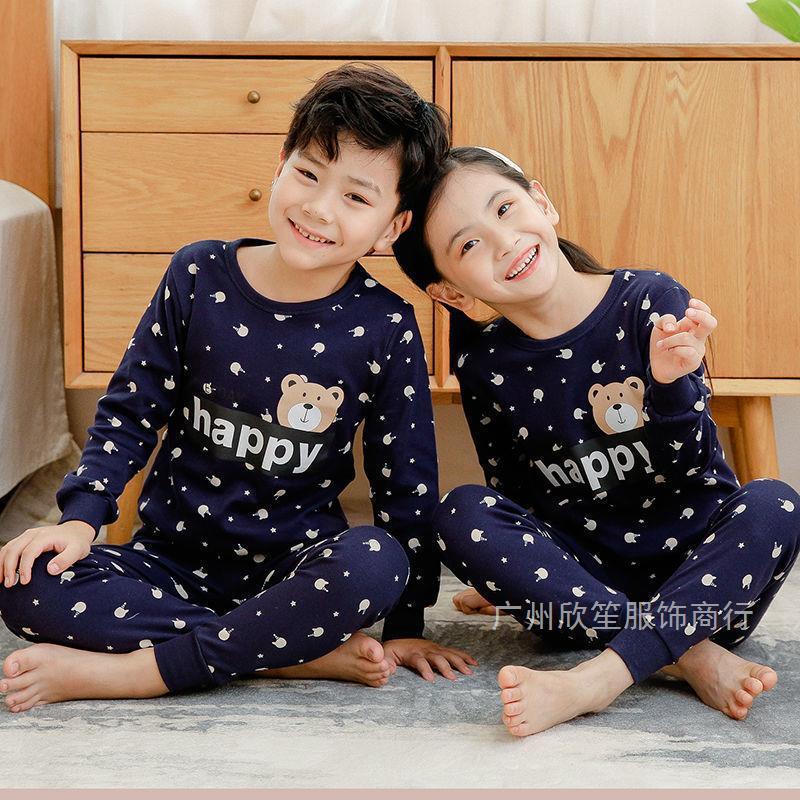Children's thermal underwear and long Johns set, boys' and girls', boys' and babies' base layer, thermal underwear, autumn and winter pajamas details Picture
