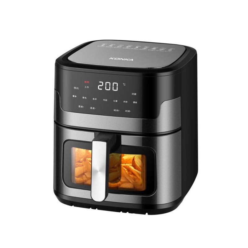 8L Cross-Border Foreign Trade Household Air Fryer Stainless Steel Multi-Function Large Capacity Visual Electric Fryer Air Fryer Item Picture