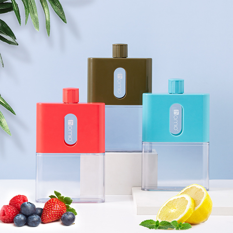 A5 Flat water cup outdoor sports cup Korean creative plastic portable cup Transparent water cup cross-border kettle wholesale details Picture