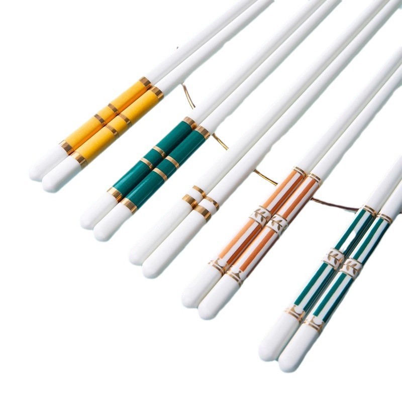 Ceramic chopsticks for home use, antibacterial, anti-mold, anti-slip, gift-giving, high-end, environmentally friendly, easy to clean, bone China, heat-resistant and non-deformable Item Picture