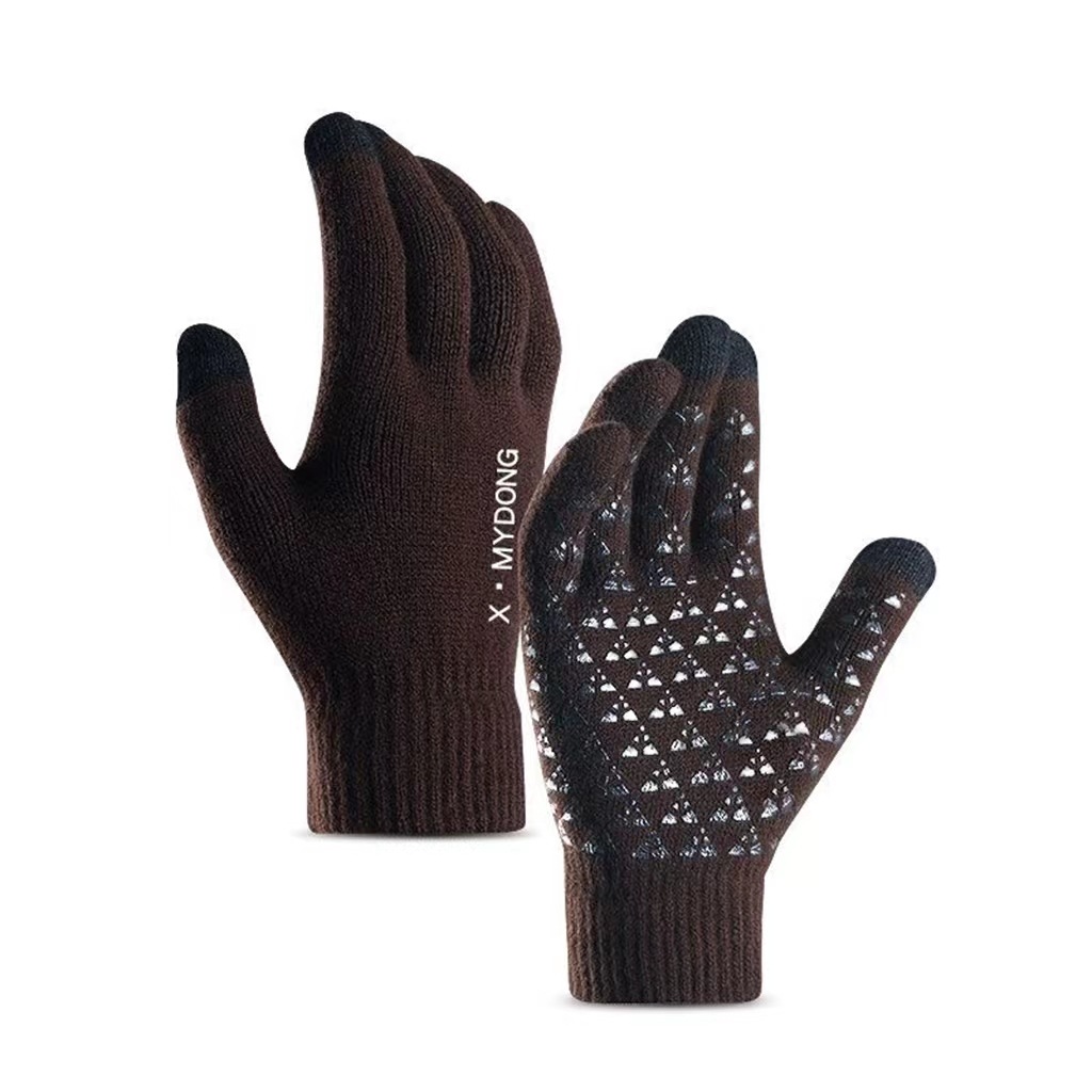 Customizable pattern LOGO, autumn and winter fleece warm gloves, touch screen gloves, men's and women's knitted gloves, cycling gloves, driving gloves, team building gloves, fishing gloves, anti-slip gloves, factory direct sales and wholesale of adult gloves Specification image