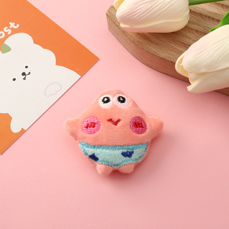 Small Fresh Plush Brooch Mini Stuffed Cotton Pie Big Star Spongebob Brooch Accessories Socks Hair Accessories details Picture