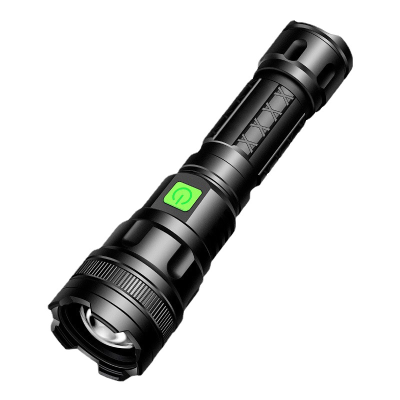 LED high-intensity flashlight, household emergency retractable mini zoom long-range flashlight, outdoor wild fishing and mountain climbing rechargeable flashlight Item Picture