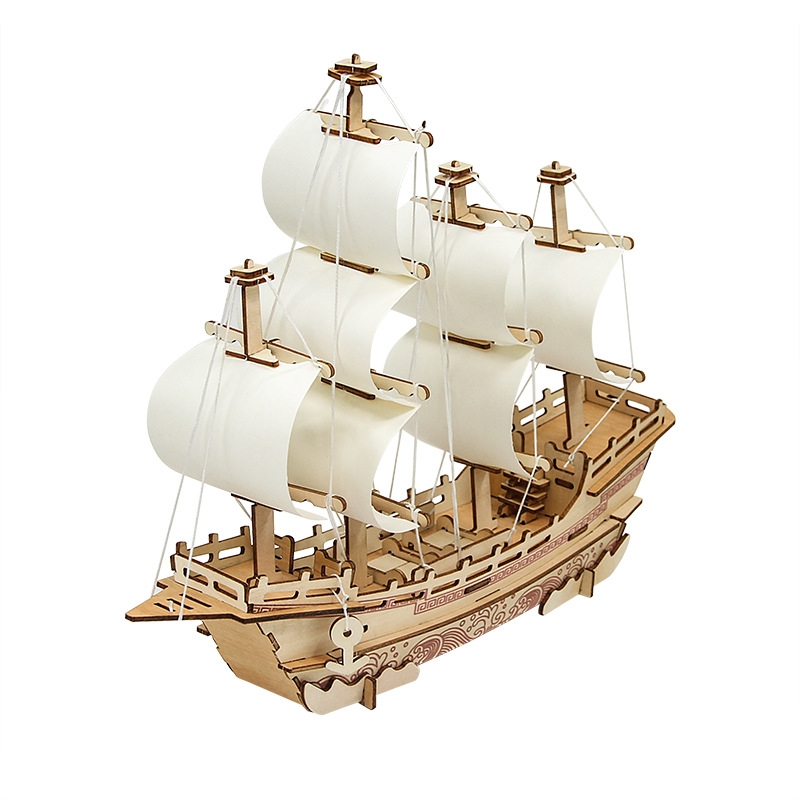 帆船3D立体白底实物图