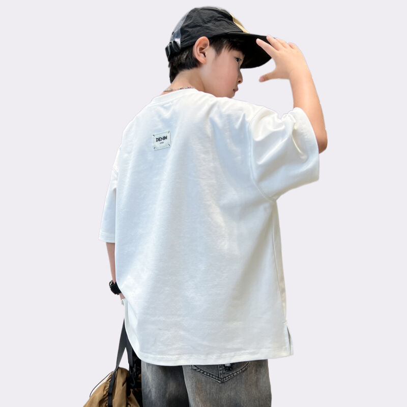 Boys' short-sleeved T-shirt, big Kids Summer wear 2025 new style Children's summer half-sleeved boys' summer trendy T-shirt top Application Scenario