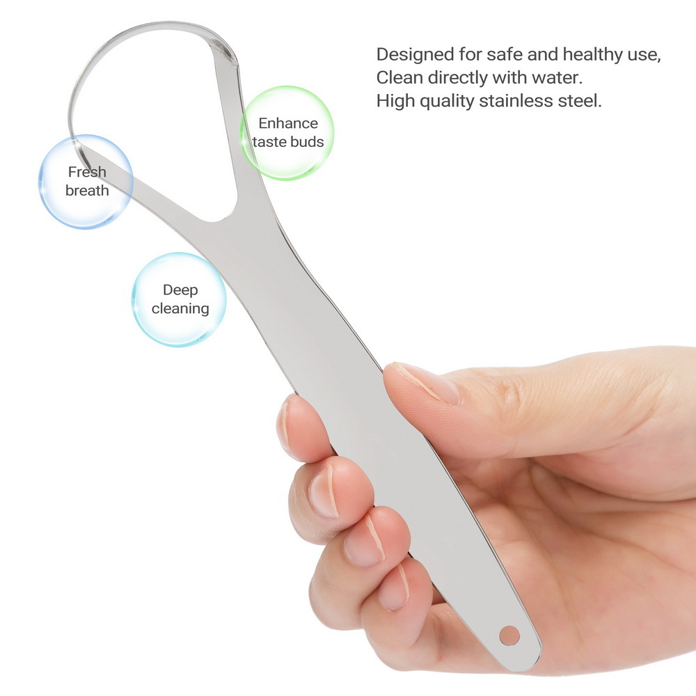 Factory direct stainless steel tongue scraper U-shaped tongue coating cleaner Adult tongue scraper cleaning tool