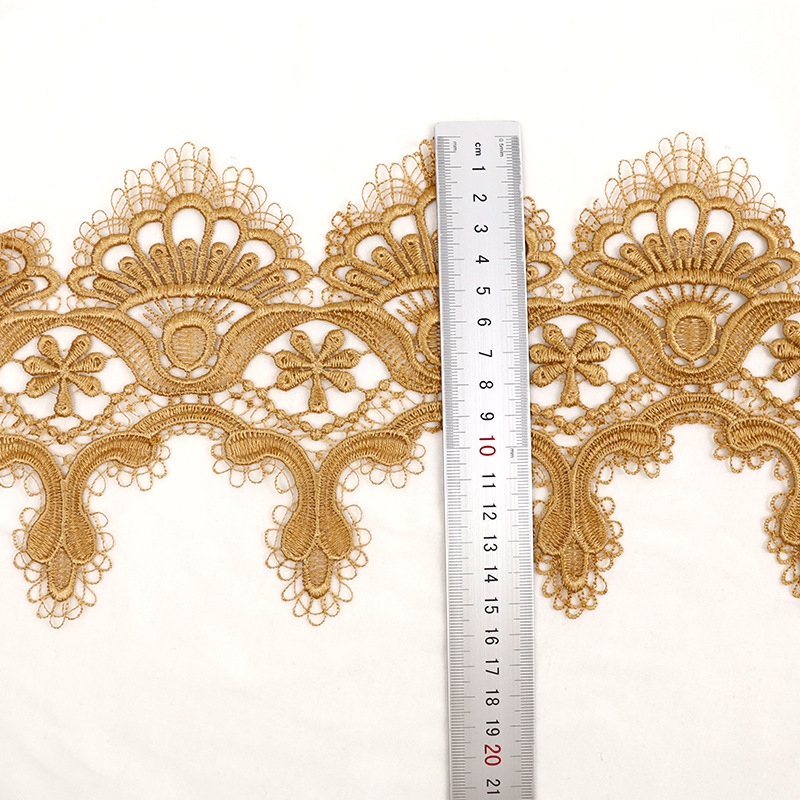 现货金色水溶/沙发垫辅料/越布悠花边细节图