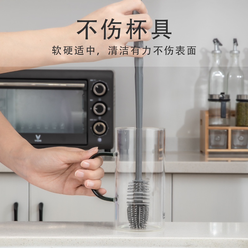 Silicone Long-Handled Cup Brush, Thermos Cup Cleaning Brush, Long-Handled Glass Cup Brush, Baby Bottle, No Blind Spots, Kitchen Cleaning details Picture
