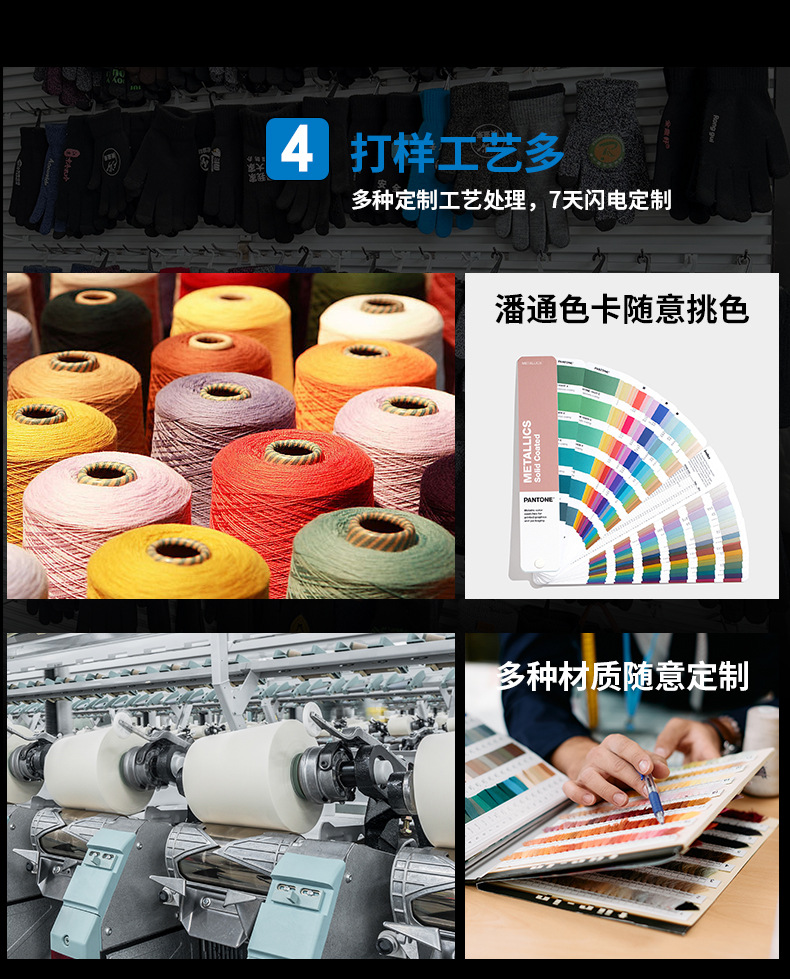 新款冬季女士保暖手套加绒加厚连指手套包套双层包指滑雪针织手套详情6