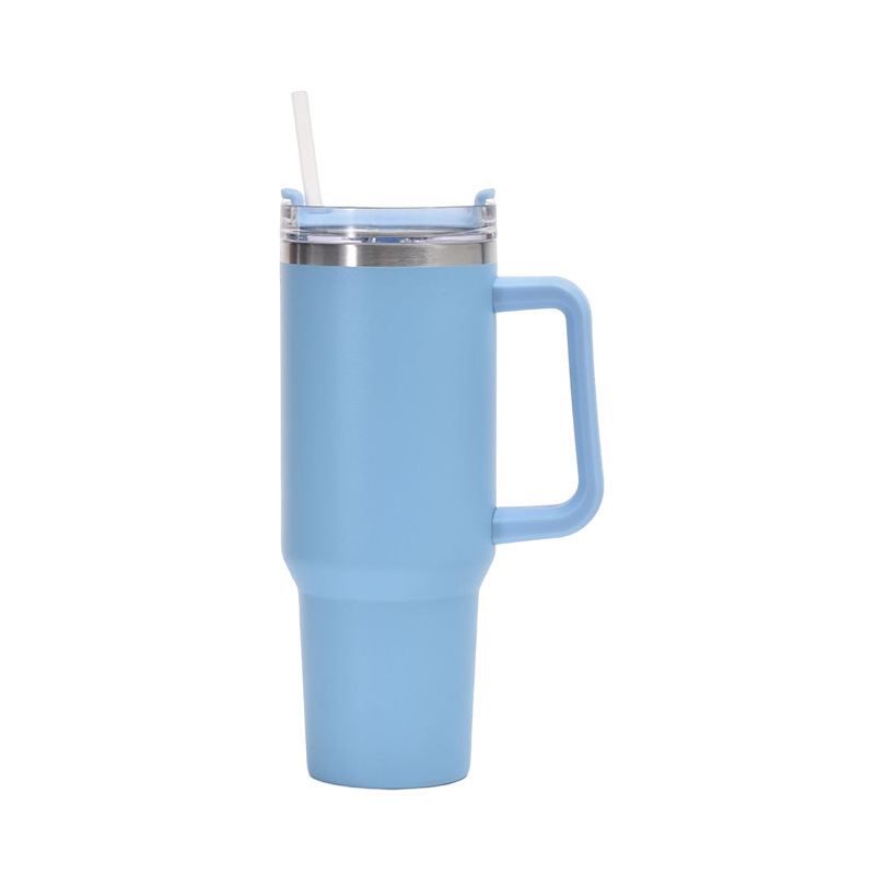 Cross-Border 40Oz Car Cup Car Thermos Cup 304 Stainless Steel Straw Large Capacity Ice Bullion Cup Cold Handle Cup Item Picture