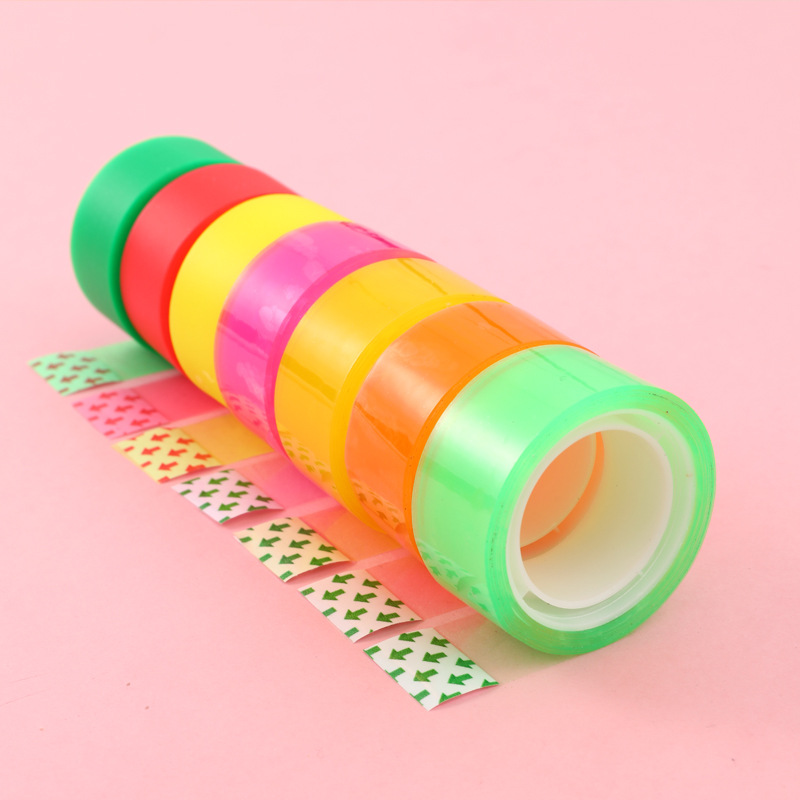 Color invisible tape Cutter set translucent Traceless hand tear ledger tape can write student stationery Application Scenario