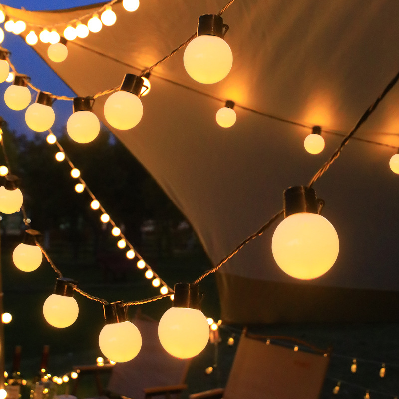 G50球泡太阳能灯串户外露营防水氛围灯led大圆球天幕帐篷庭院装饰图
