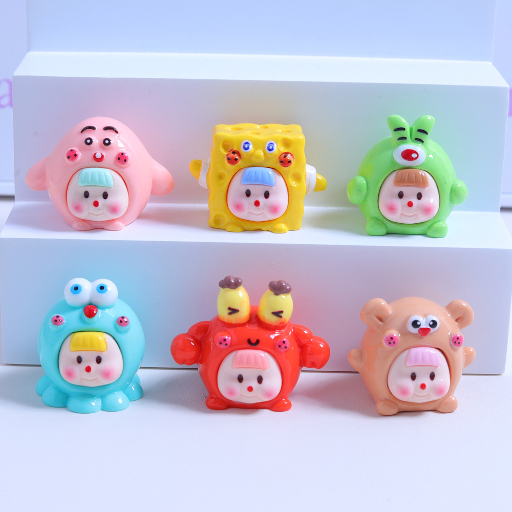 立体海洋妹diy奶油胶打孔自制手机壳水杯贴发夹蝴蝶结树脂配件