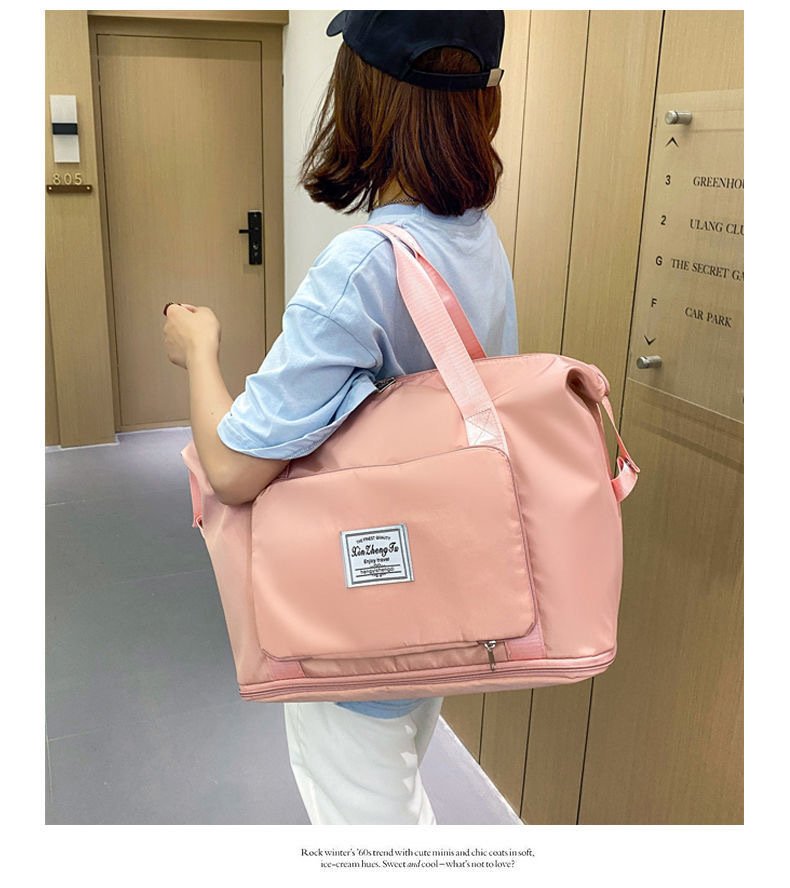 Female Folding Portable Large-Capacity Short-Distance Business Trip Duffel Bag Storage Bag Swimming Yoga Fitness Bag Only For Foreign Trade Export Only For Foreign Trade Export Only For Foreign Trade Export Only For Foreign Trade Export Only For Foreign Trade Export Only For Foreign Trade Export Specification drawing