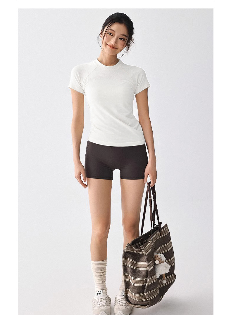 Weightlifting Fairy Summer Thin Sports short-sleeved women yoga running quick-drying top Slimming Casual T-shirt Outdoor training clothing POLO shirt pic 18