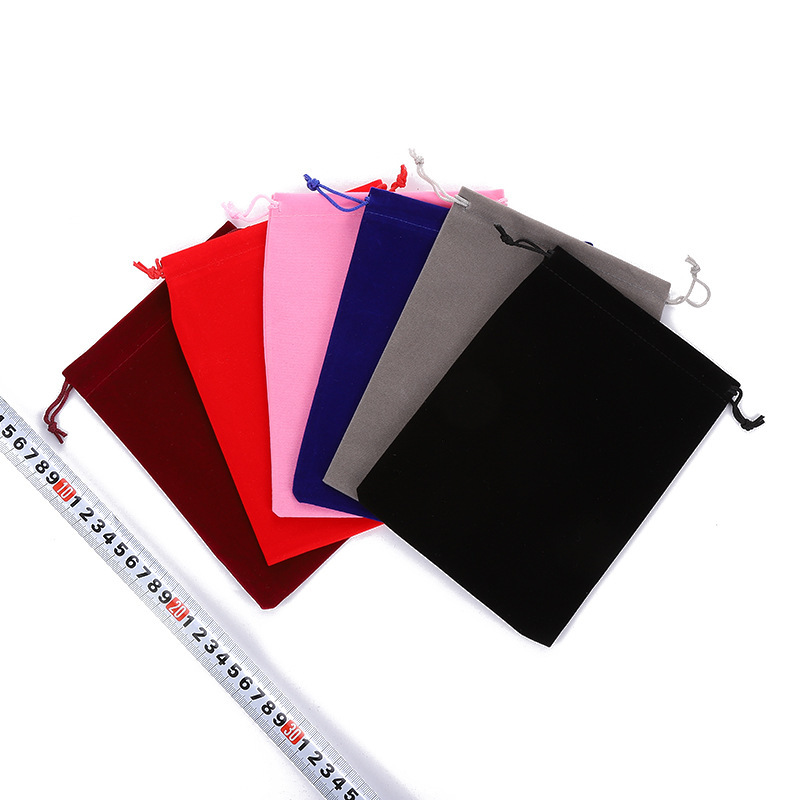 束口10x16绒布袋饰品收纳包装缎布袋礼品经编底植绒酒瓶袋皮带袋