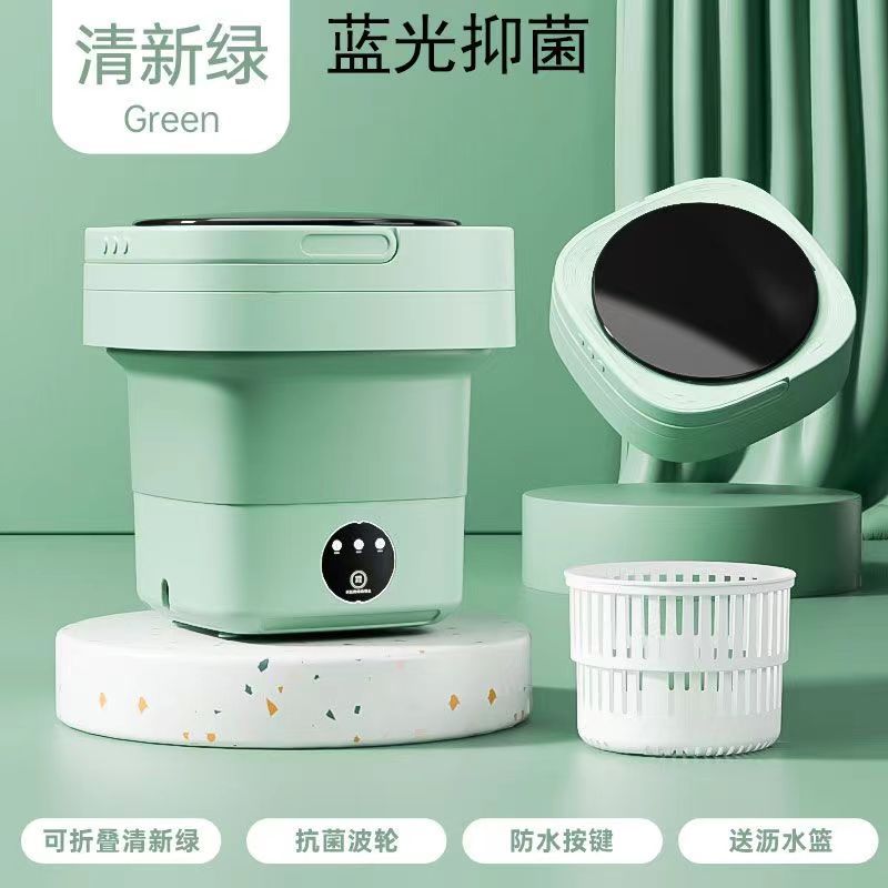 Factory direct sales of 8L folding washing and spinning integrated washing machine, small student dormitory washing machine, baby washing machine, portable details Picture