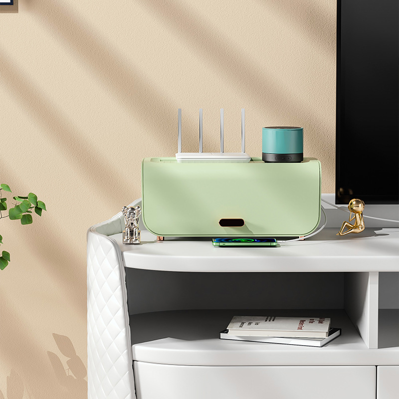 Light Luxury Plugboard Storage Box Power Data Cable Charger Desktop Finishing With Cover Specification drawing
