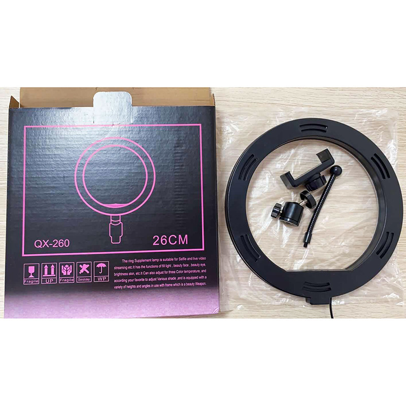 26cm Ringlight fill light, 10-inch selfie photography light, 10-inch circular beauty live streaming light Specification image